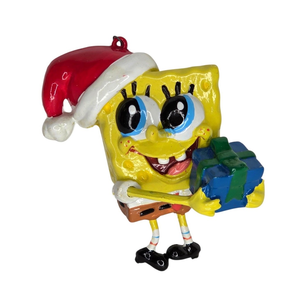 SpongeBob SquarePants Santa Hat Christmas Ornament Nickelodeon Yellow Holiday